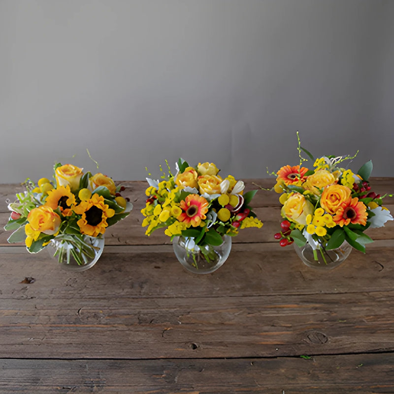 Yellow Themed Event Flower Centerpieces