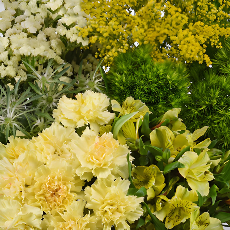 Yellow Textured Filler DIY Flower Kit Up Close